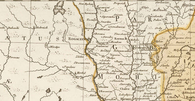 Mapa antiguo de Ucrania, 1770 - Gobierno de Kiev, Imperio Ruso - Kremenchuk, Poltava, Cherkasy, Chernihiv, Ciudades, Guerra
