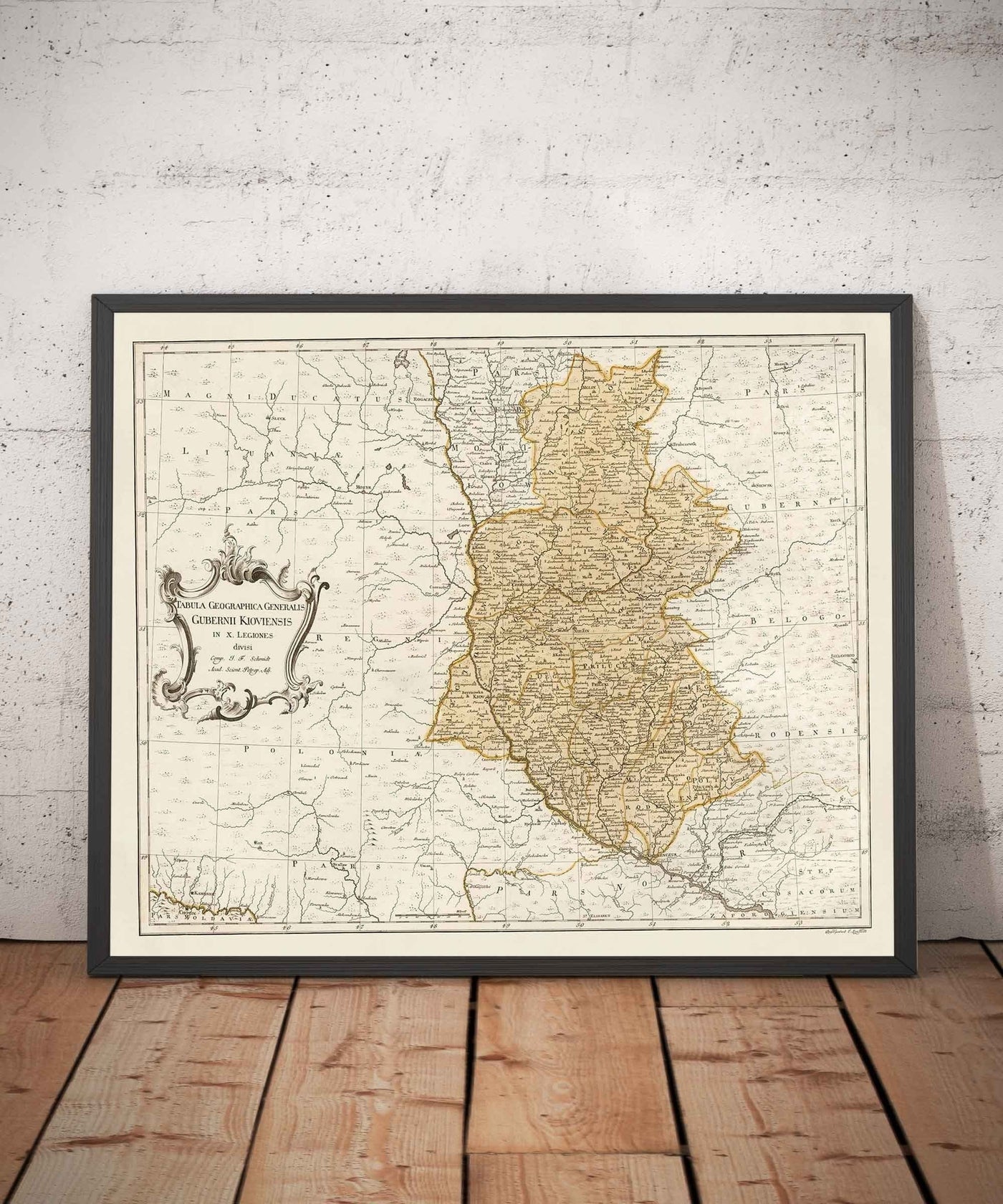 Mapa antiguo de Ucrania, 1770 - Gobierno de Kiev, Imperio Ruso - Kremenchuk, Poltava, Cherkasy, Chernihiv, Ciudades, Guerra