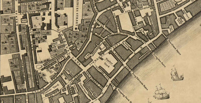 Old Map of by John Rocque London, 1746, G2 - Wapping, Shadwell, Rotherhithe, Thames, Tower Hamlets, E1W, Southwark
