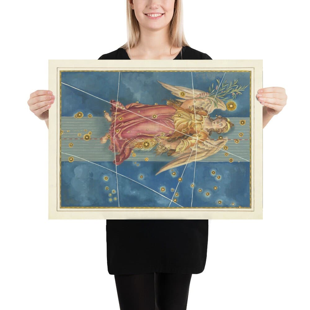 Alter Sternenkarte der Jungfrau, 1603 von Johann Bayer - Tierkreis Astrologie Diagramm - Das Jungfrau Horoskop Zeichen 