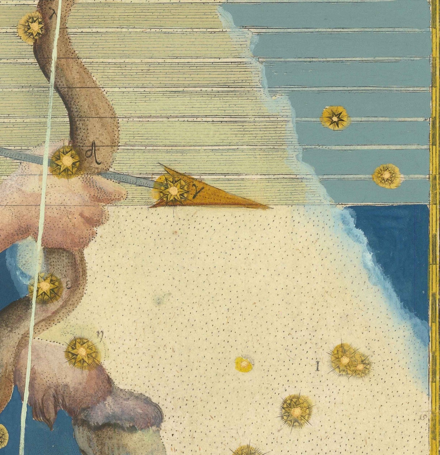 Old Star Carte of Sagittaire, 1603 par Johann Bayer - Zodiac Astrology Chart - The Centaur Horoscope Sign