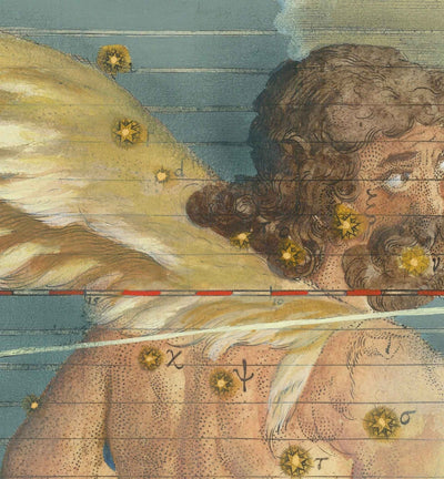 Old Star Carte of Sagittaire, 1603 par Johann Bayer - Zodiac Astrology Chart - The Centaur Horoscope Sign