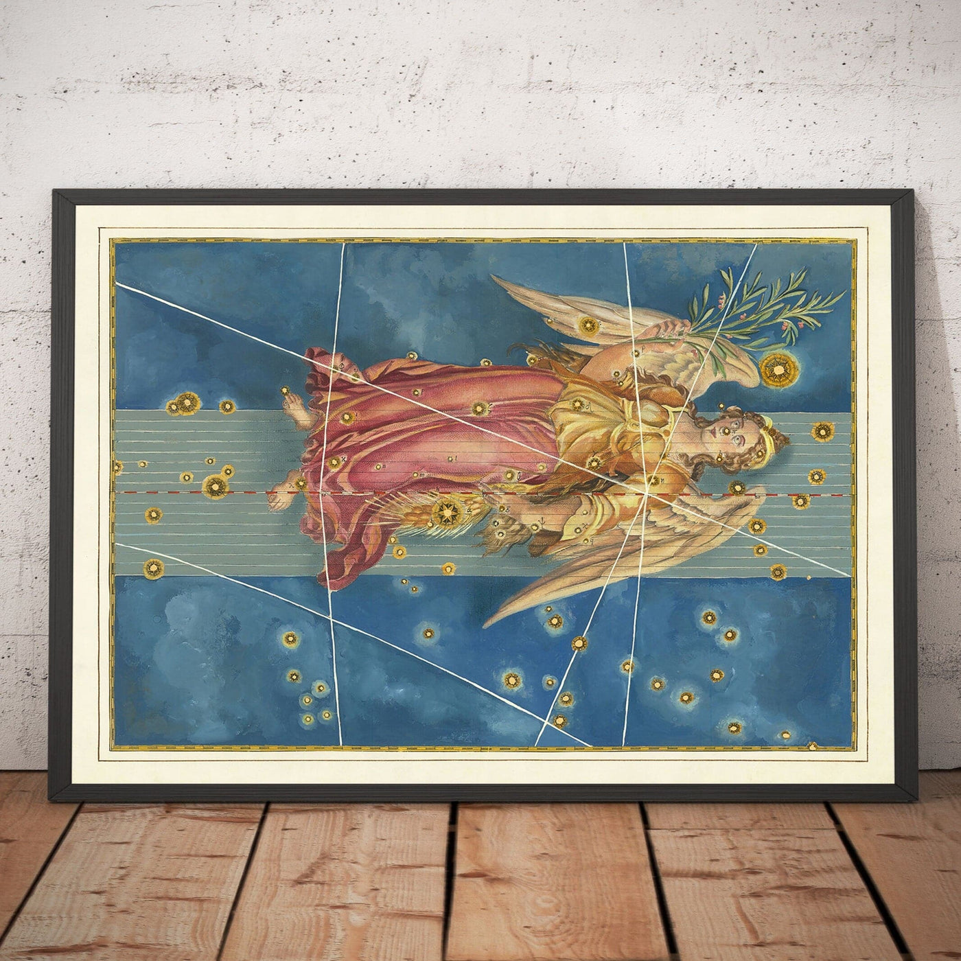 Alter Sternenkarte der Jungfrau, 1603 von Johann Bayer - Tierkreis Astrologie Diagramm - Das Jungfrau Horoskop Zeichen 
