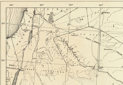 Alte Aramco-Karte, 1953 - Erste Karte der Arabischen Amerikanischen Ölgesellschaft - Saudi-Arabien, Pipelines, Förderung, Dubai, Riad 