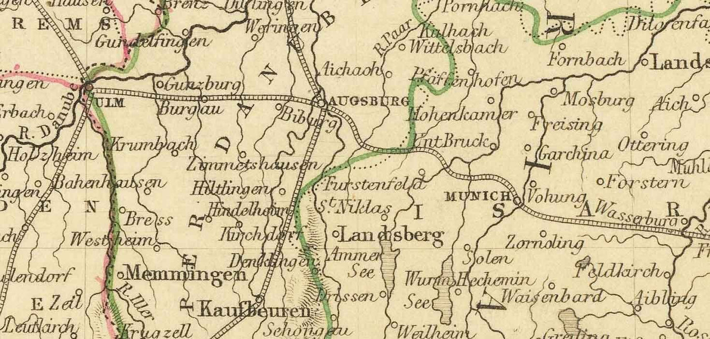 Old Map of Germany, 1851 - Pre-Unification, Pre-Reich Deutschland, Holy Roman Empire, States, Duchies