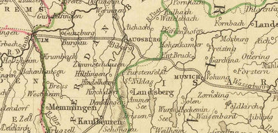 Old Map of Germany, 1851 - Pre-Unification, Pre-Reich Deutschland, Holy Roman Empire, States, Duchies
