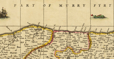 Alte Karte von Aberdeen, Inverness, Moray & Angus, 1690 - Dundee, Perth, Fraserburgh, Loch Ness, Schottische Highlands 