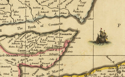 Alte Karte von Aberdeen, Inverness, Moray & Angus, 1690 - Dundee, Perth, Fraserburgh, Loch Ness, Schottische Highlands 
