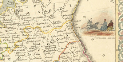 Old Map of the Russian Empire in Europe, 1851 - Moscou, Napoléon, Finlande, Crimée, Ukraine, Minsk, Saint-Pétersbourg