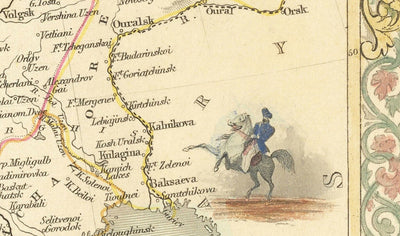 Old Map of the Russian Empire in Europe, 1851 - Moscou, Napoléon, Finlande, Crimée, Ukraine, Minsk, Saint-Pétersbourg