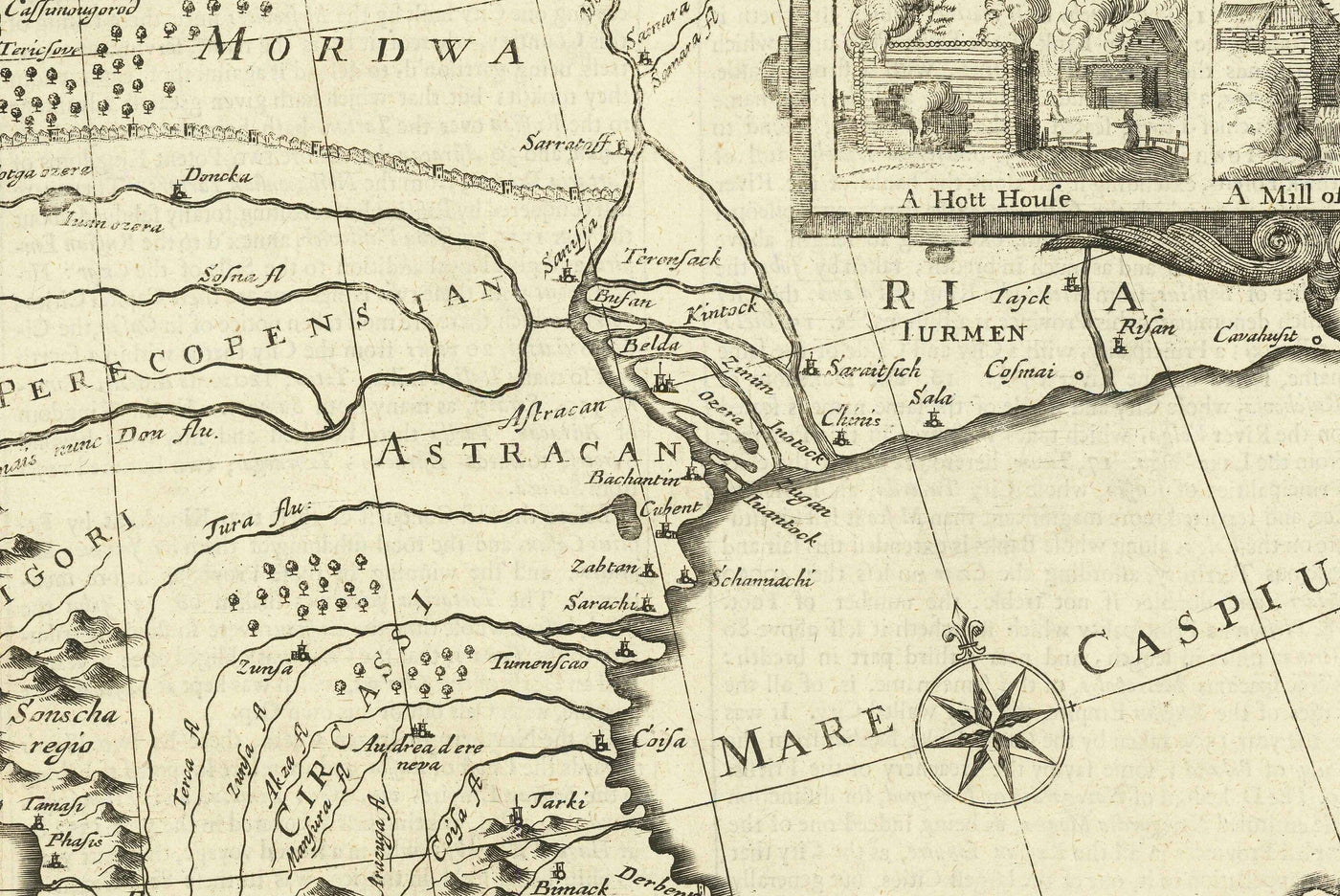 Old Map of Russia, 1676 by John Speed - Peter the Great's Russian Empire, Old Europe, Moscow, Kiev, Tatars, Ukraine