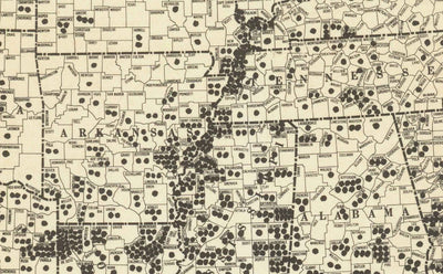 Old Map of Lynchings in America, 1900-1931 - Afro-American Racial Injustice, Deep South USA, Jim Crow, KKK