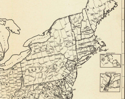 Old Map of Lynchings in America, 1900-1931 - Afro-American Racial Injustice, Deep South USA, Jim Crow, KKK