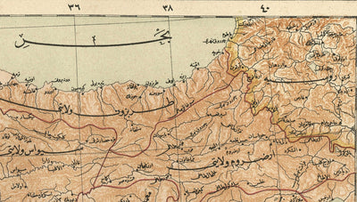 Old Arabic Map of Turkey by Hafız Ali Eşref, 1893 - Cyprus, Syria, Palestine, Ottoman Empire, Black Sea, Anatolia