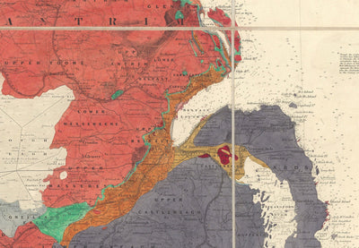 Large Old Geological Map of Ireland, 1837 by Richard John Griffith for the Railway Commissioners