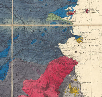 Large Old Geological Map of Ireland, 1837 by Richard John Griffith for the Railway Commissioners