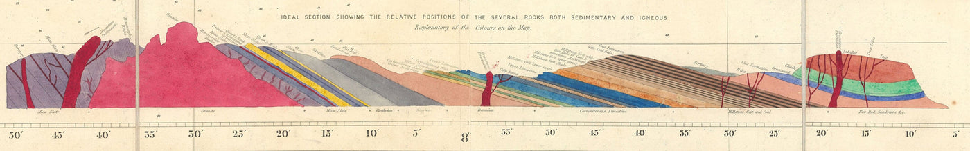 Large Old Geological Map of Ireland, 1837 by Richard John Griffith for the Railway Commissioners