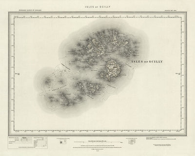 Old Map of Isles of Scilly, 1896 - St Mary, Martin, Agnes, Tresco, Bryher & Other Islands