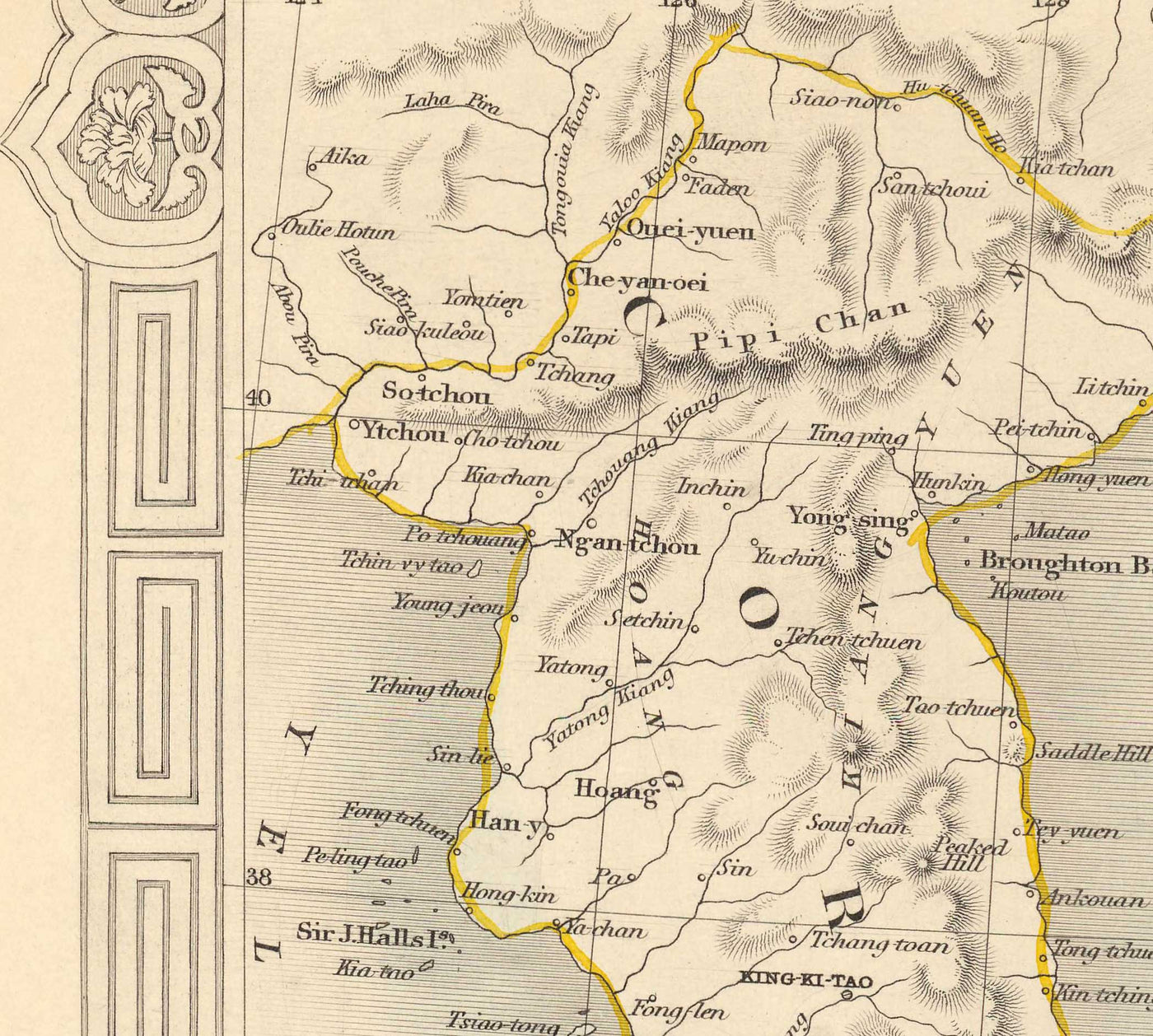 Old Map of Japan & Korea, 1851 by Tallis and Rapkin - Kyushu, Honshu, Shikoku, Hokkaido, Tokyo, Seoul