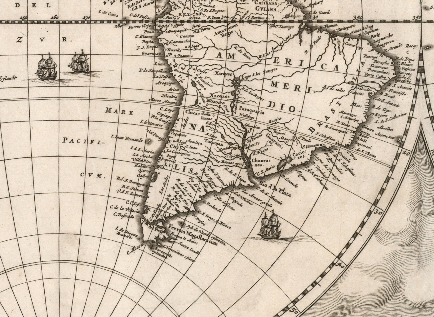 Old World Atlas Map, 1662 by Joan Blaeu - Rare Monochrome Wall Art