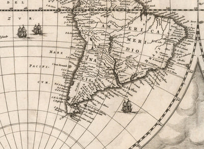 Old World Atlas Map, 1662 by Joan Blaeu - Rare Monochrome Wall Art