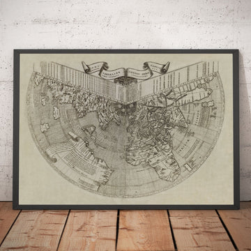 Old World Atlas Map, 1507, by Johannes Ruysch - Conical Map - Rare And Historic