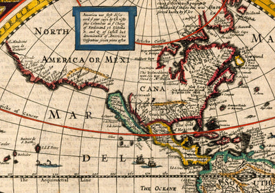 Old World Map from 1651 by John Speed - Rare Colour Vintage Wall Art