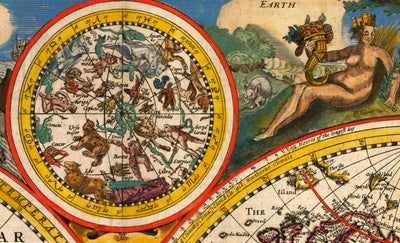 Old World Map from 1651 by John Speed - Rare Colour Vintage Wall Art