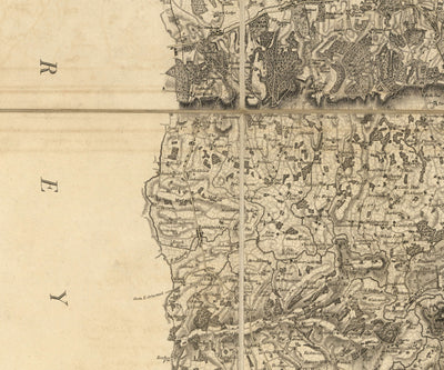 Rare Old Map of Kent, 1809 by Faden & Ordnance Survey - Canterbury, Maidstone, Bromley, Tunbridge, Margate, Lewisham