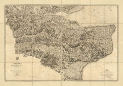 Rare Old Map of Kent, 1809 by Faden & Ordnance Survey - Canterbury, Maidstone, Bromley, Tunbridge, Margate, Lewisham
