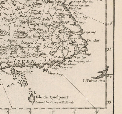 Mapa antiguo de Corea en 1764 por Bellin - Norte, Sur, Seúl, Pyongyang, Península, Dinastía Joseon, Busan, Daegu