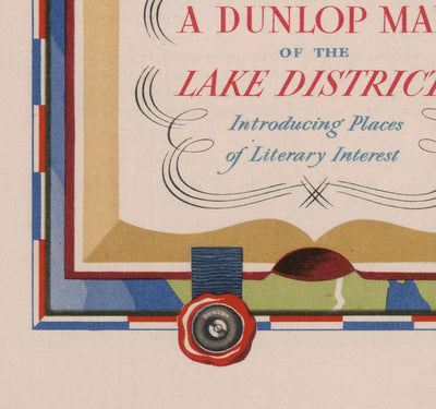 Alte Karte des Lake District, 1950 - Windermere, Derwentwater, Coniston, Lakeland, Keswick, Penrith, Cumbria 