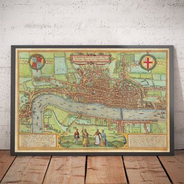 La mappa più antica di Londra, 1559 - Città di Londra, Westminster, Southwark 