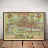 La carte la plus ancienne de Londres, 1559 - Ville de Londres, Westminster, Southwark