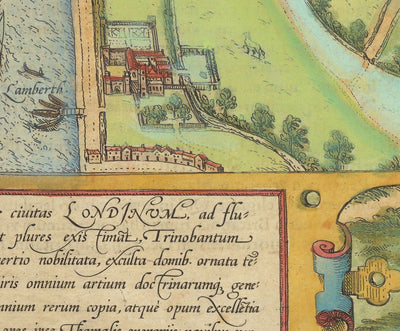 The Oldest Map of London, 1559 - City of London, Westminster, Southwark