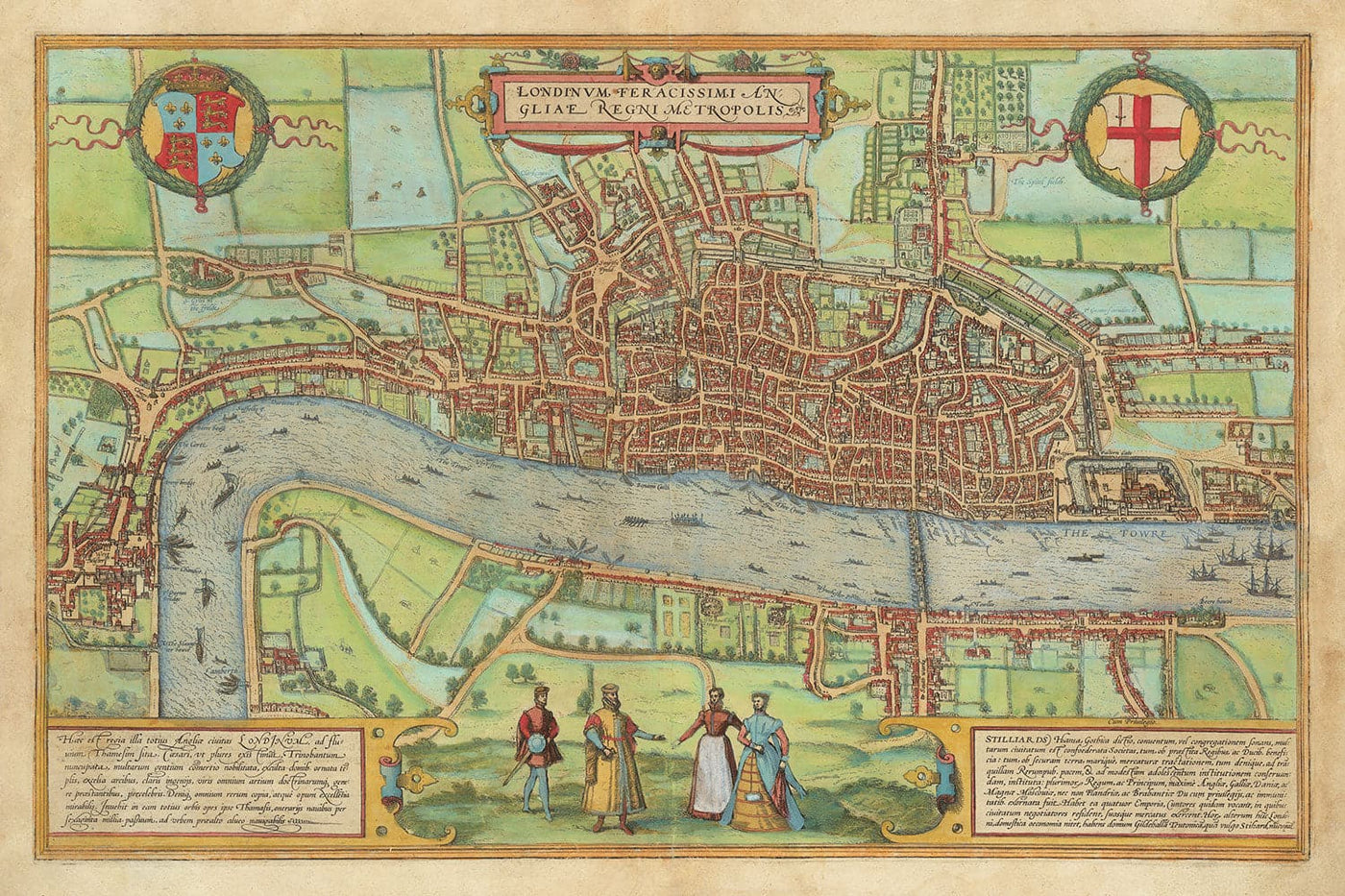 The Oldest Map of London, 1559 - City of London, Westminster, Southwark