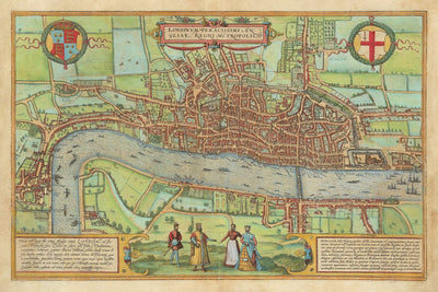 The Oldest Map of London, 1559 - City of London, Westminster, Southwark