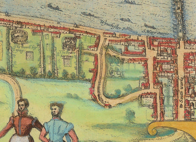 The Oldest Map of London, 1559 - City of London, Westminster, Southwark
