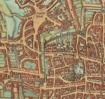 The Oldest Map of London, 1559 - City of London, Westminster, Southwark