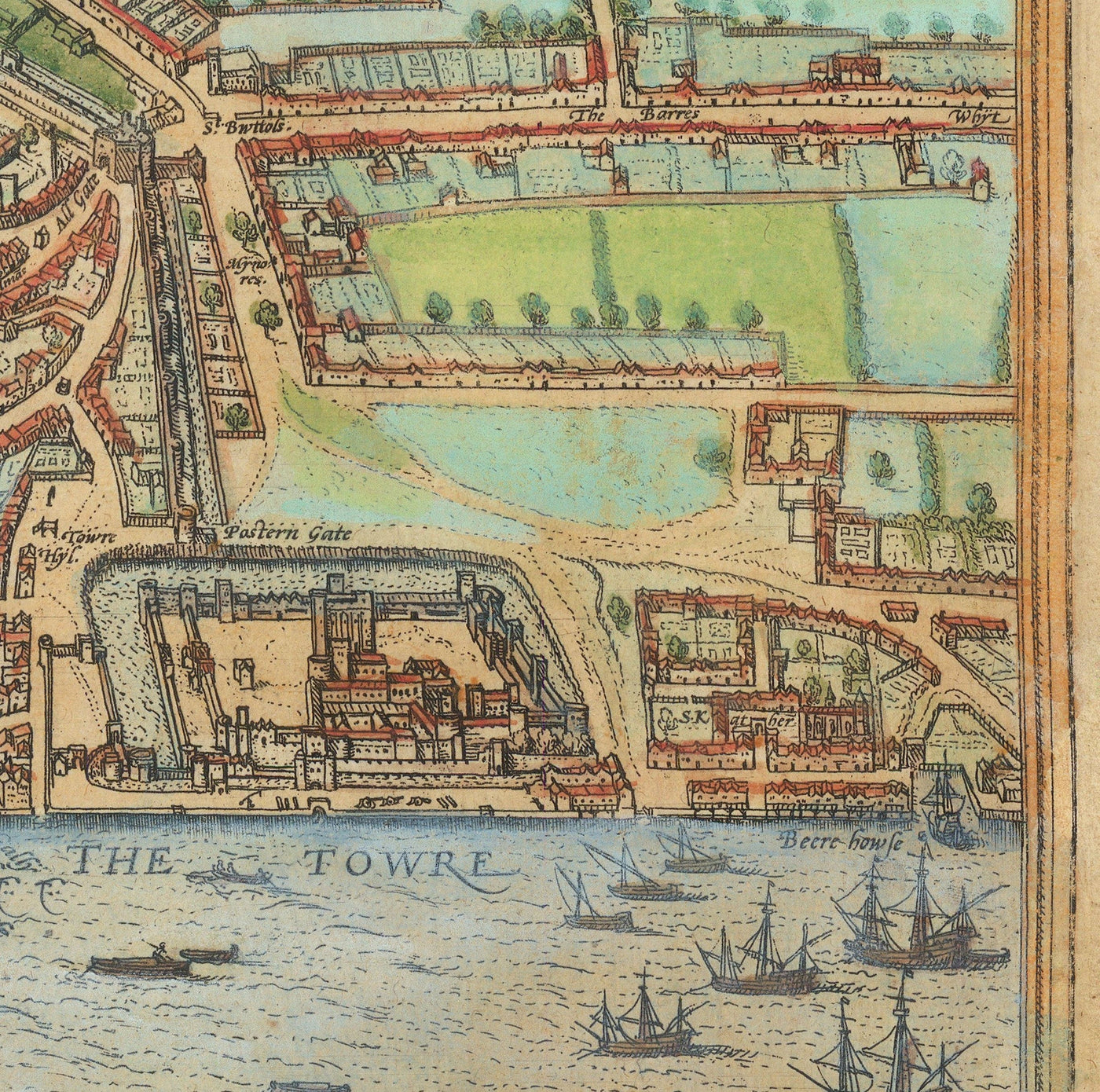 The Oldest Map of London, 1559 - City of London, Westminster, Southwark