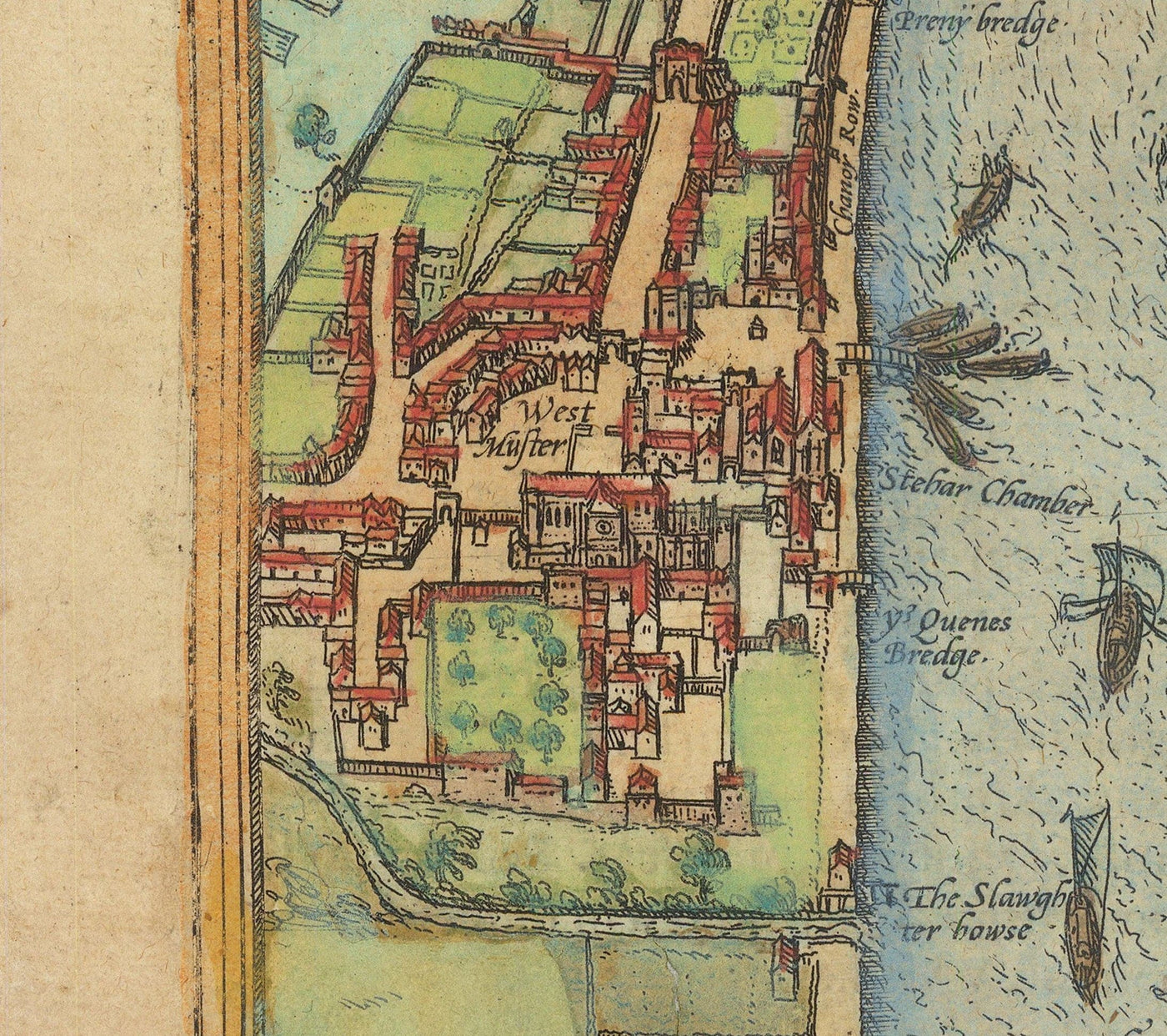 The Oldest Map of London, 1559 - City of London, Westminster, Southwark