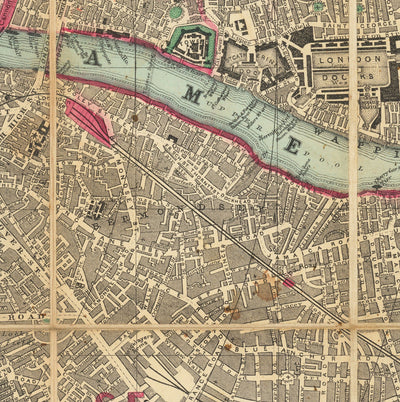 Big Old Map of London by Bacon, 1890 - Rare Folding Wall Chart of Victorian England
