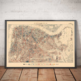 Mappa della povertà di Londra 1898-9, Inner Southern, di Charles Booth - Southwark, Waterloo, London Bridge, Camberwell, Peckham, Bermondsey - SE1, SE11, SE17, SE16, SE15 