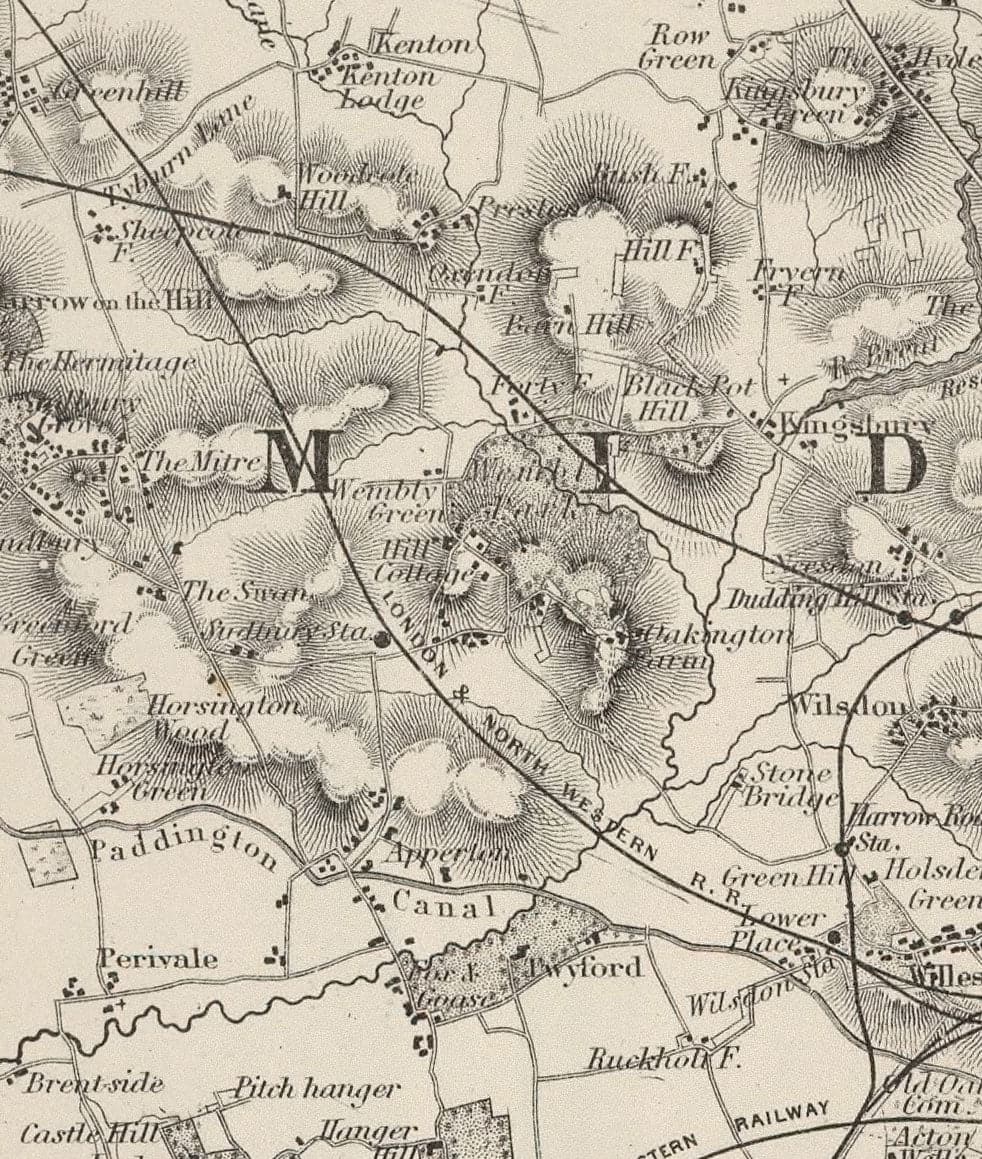 Old Map of London & Suburbs, Environs by G.W. Colton, 1886