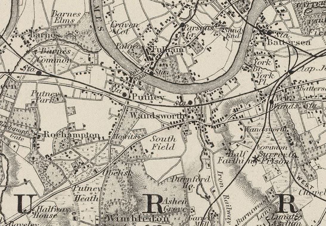 Old Map of London & Suburbs, Environs by G.W. Colton, 1886