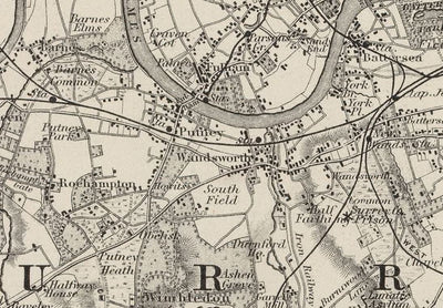 Old Map of London & Suburbs, Environs by G.W. Colton, 1886