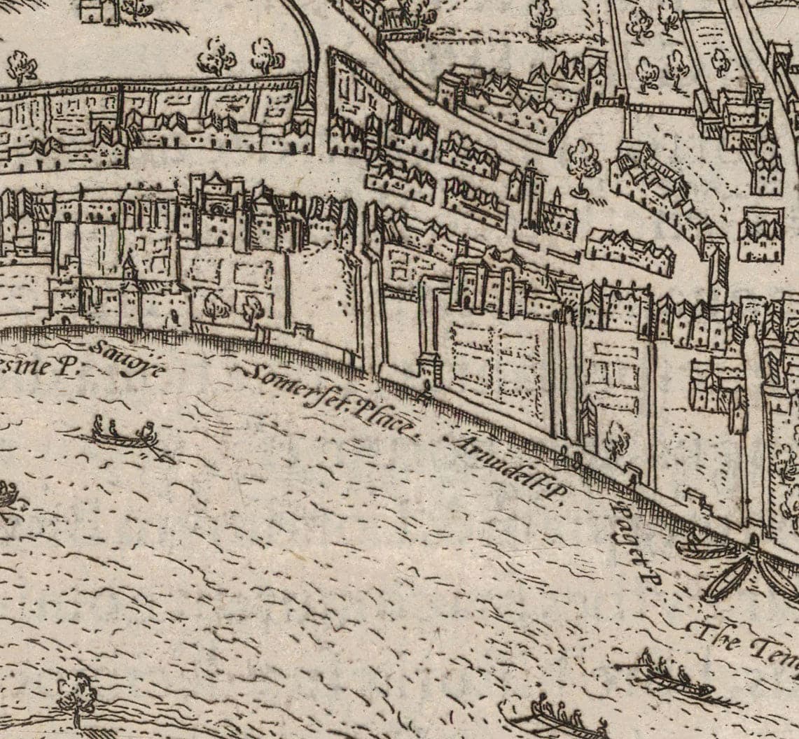 Very Old Map of London, 1572 by Georg Braun - City of London, Westminster, Southwark