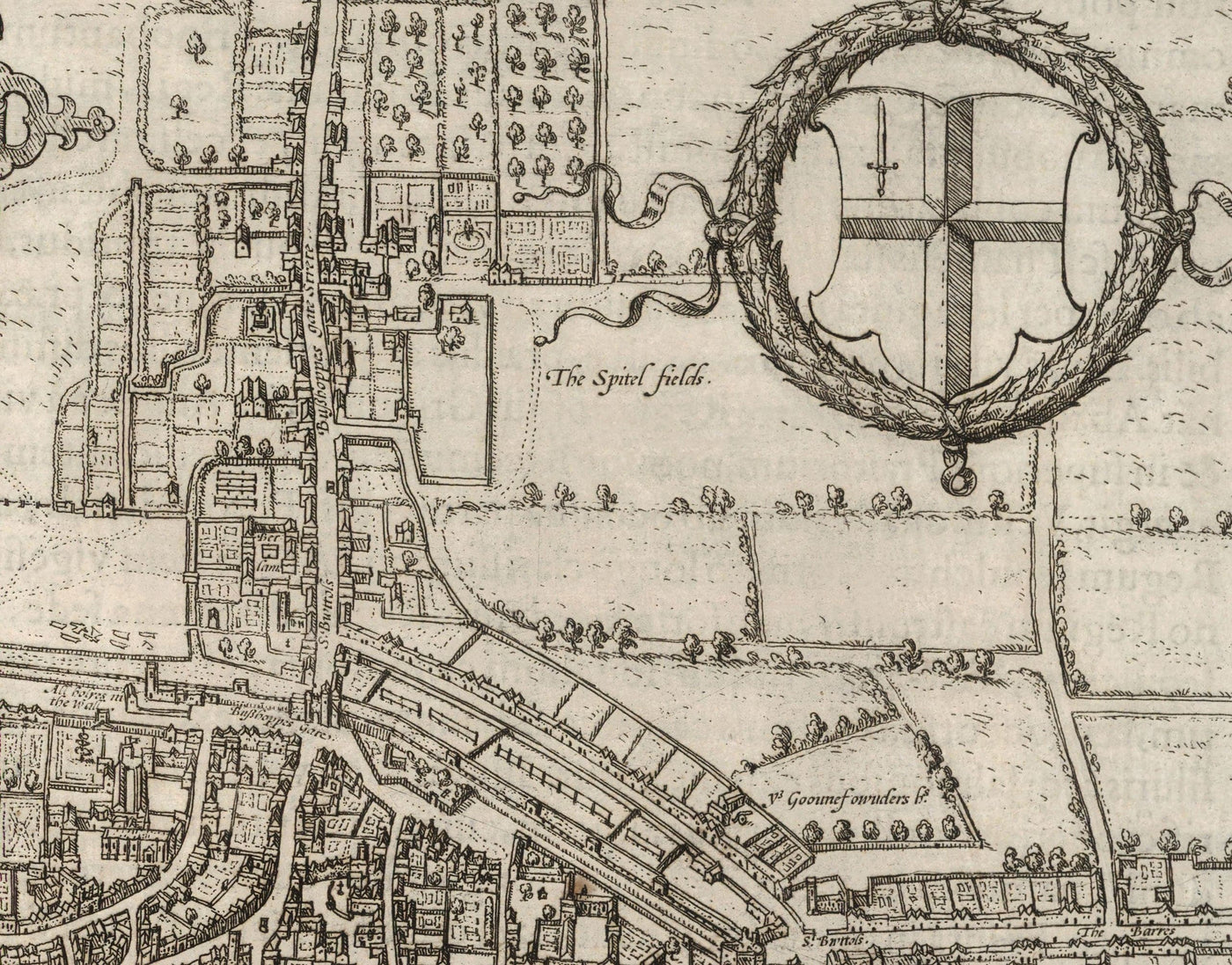 Very Old Map of London, 1572 by Georg Braun - City of London, Westminster, Southwark