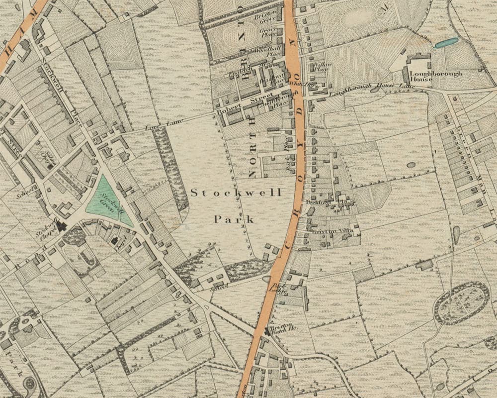 Custom Old Map of London by C&J Greenwood, 1830
