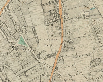 Custom Old Map of London by C&J Greenwood, 1830
